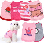Dog Shirts 6 Pack Puppy Clothes Small Dog Vest Cute Pet Apparel Summer