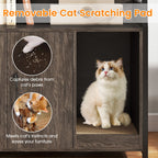 Cat Litter Box Enclosure with Storage Shelves and Scratching Pad