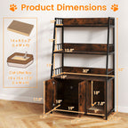 Cat Litter Box Enclosure with Storage Shelves and Scratching Pad