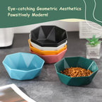 Tilted Elevated Ceramic Pet Bowl with Bamboo Stand | Modern Feeding Dish